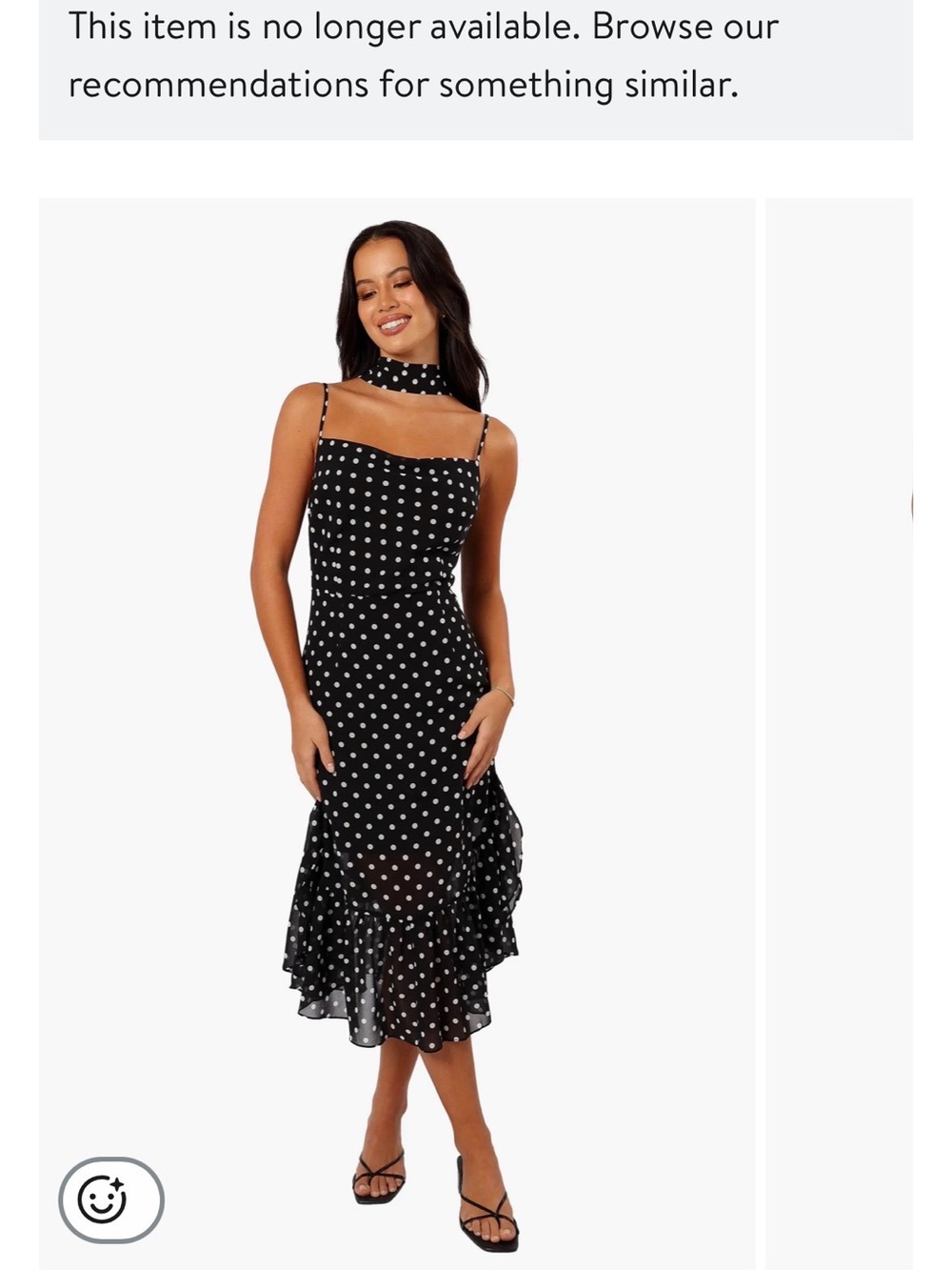 Petal & Pup Black Polka Dot Midi Dress with Scarf